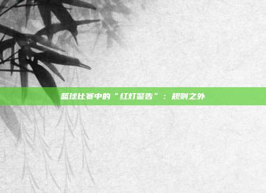 篮球比赛中的“红灯警告”：规则之外